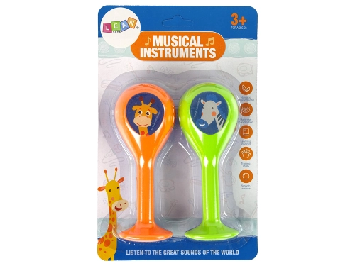 Set of Two Rattles Maracas Animals