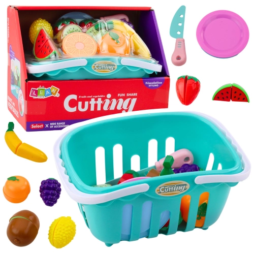Set of Velcro Fruit Cutters Plates Knife Basket