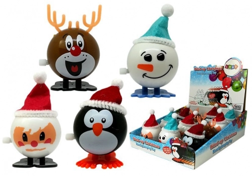 Set of wind up Christmas toys Penguin 12 pieces reindeer Snowman Santa Claus