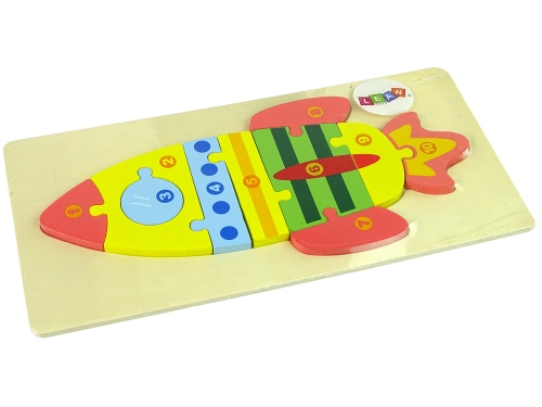 Set of Wooden Jigsaw Puzzles Rocket Numbers