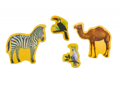 Set of Wooden Magnets Animals 20 Pieces Colorful