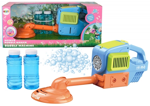 Soap Bubble Machine Lawn Mower Trimmer Two Fluids Blue