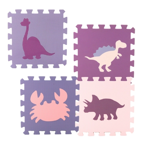 Soft Puzzle Mat Educational Playpen EVA Foam Pink Purple 25pcs