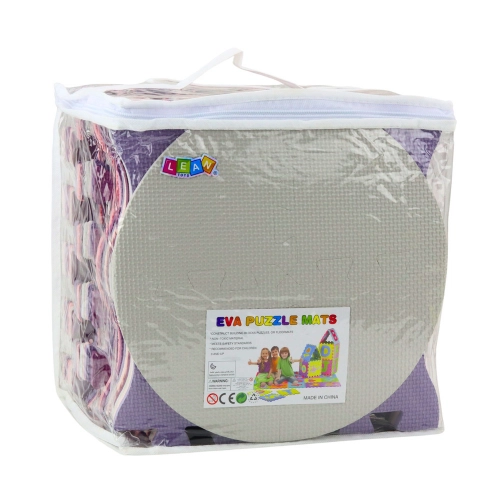 Soft Puzzle Mat Educational Playpen EVA Foam Pink Purple 25pcs