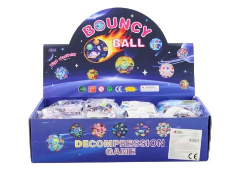 Spīdoša bumbiņa ar iedobēm Space 7 cm