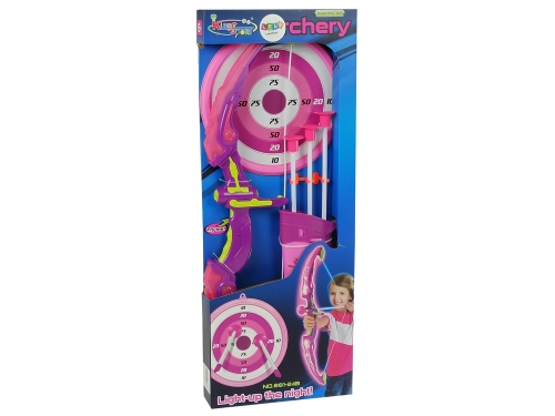 Sporting Bow Shooting Set Shield Arrows Suction Cups Pink