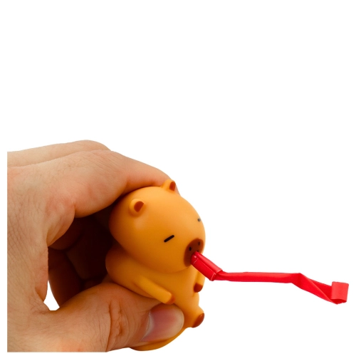 Squishy Capybara with Trumpet and Pipe Bronze Figurine 7cm