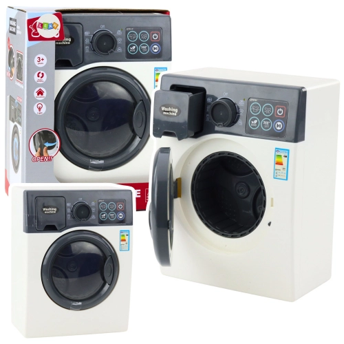Toy Washing Machine For Kids Touch Panel Rotating Drum Light White