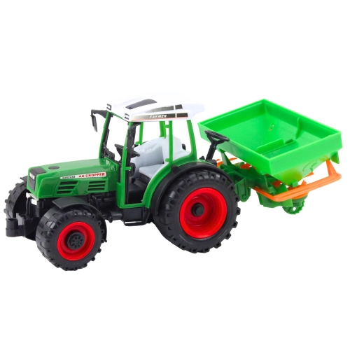 Tractor Agricultural Vehicle Farmer With Seeder Green