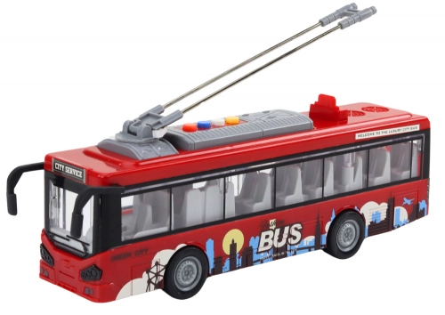 Trolleybus Bus 1:16 Lights Sounds Drive Red