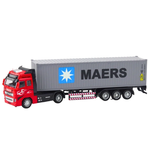 Truck Container With Pull-Back Drive Opening Doors Gray Red