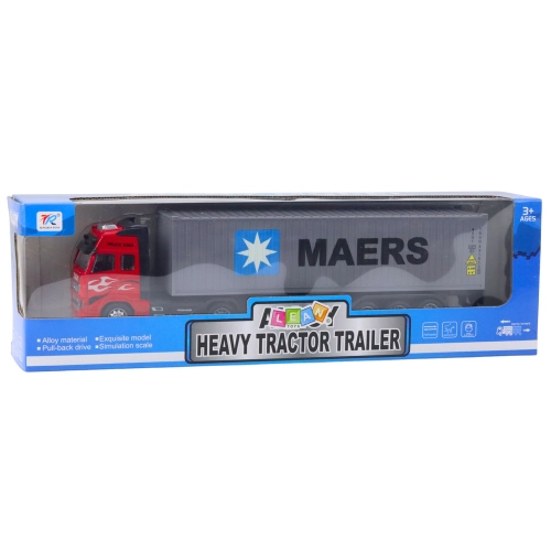 Truck Container With Pull-Back Drive Opening Doors Gray Red
