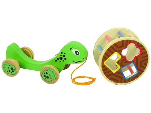 Turtle On Wheels Wooden Block Sorter