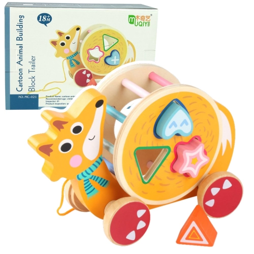 Turtle On Wheels Wooden Block Sorter