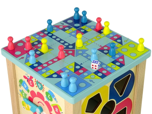 Wooden Educational Cube Sorter Labyrinth Game Clock Chinoiserie