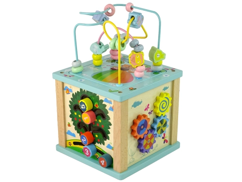 Wooden Educational Cube Sorter Labyrinth Game Clock Chinoiserie