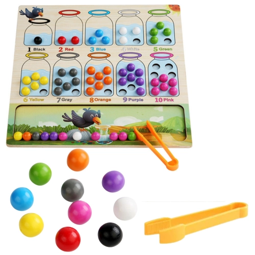 Wooden Game Skill Educational Sorter Colored Balls