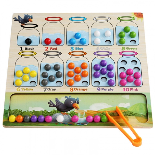 Wooden Game Skill Educational Sorter Colored Balls