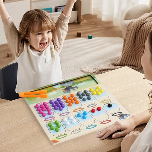 Wooden Game Skill Educational Sorter Colored Balls