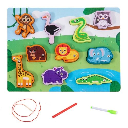 Wooden Puzzle Magnets String Interlacing Animals