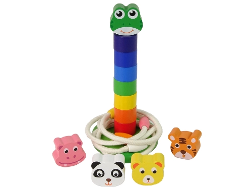 Wooden Pyramid Educational String Puzzle Animals