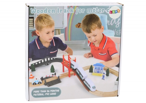 Wooden Railway Track Train Train Tracks Accessories Bridge Police 3.2m