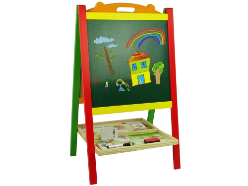 Wooden Whiteboard 2in1 Magnets Writer Numbers Action Words