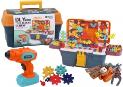 3D Konstrukcijas puzles ar bloku komplektu DIY kastē un izņemamu urbju komplekts