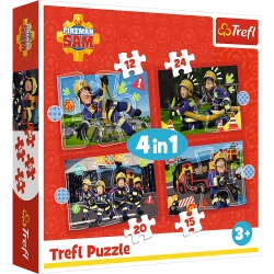 4-in-1 Puzzle - Adventures of Fireman Sam Trefl 34632