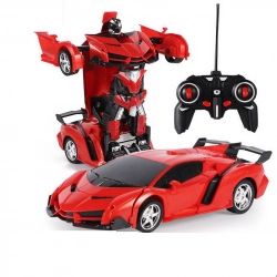 Auto Robot Transformer + Remote Control Deformed Car 2in1 Multifunctional Colour Red