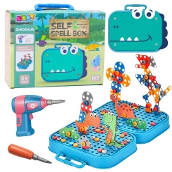 DIY Screwdriver Kit Suitcase Puzzle Dinosaurs Blocks Screwdriver 228 pcs.