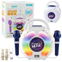Karaoke Set Two Microphones Bluetooth Speaker MP3 Recording LED