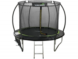 Batuts ar drošības tīklu un kāpnēm 244 cm (8ft) LEAN Sport Max Black-Green