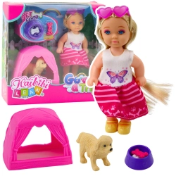 Mini Doll Set with Dog, Tent and Accessories