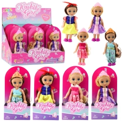 Mini Princess Doll Crown Decorated Dress 17cm Mix