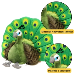 Plush Mascot Cuddly Toy Elegant Peacock Green 30cm