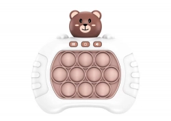 Pop It Teddy Bear Sensory Game, Battery Powered, Lights, Sounds, White