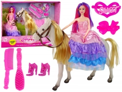 Princess Doll with White Pony Figures Accessories.