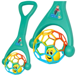 Pusher With Elastic Ball Rattling Turquoise Ball