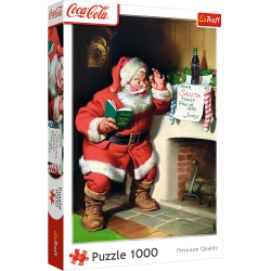 Puzzle – 1000 XMAS – Coca-Cola: Santa by the Fireplace – Trefl 10922
