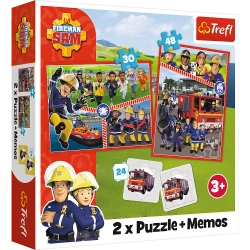 Puzzle - 2in1 + memos - Fireman Sam's Team Trefl 93334