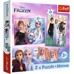 Puzzle - 2in1+memos Princesses in their land - Disney Frozen 2 93335