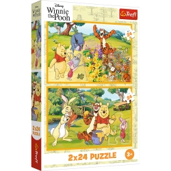Puzzle - 2x24 - Day in the Garden - Disney Winnie the Pooh Trefl 34436