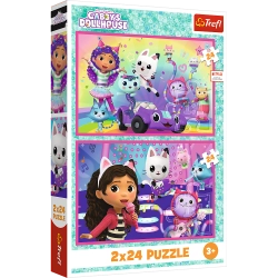 Puzzle - 2x24 - Fun with Gabby - Universal Gabbys Dollhouse Trefl 34433