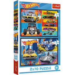 Puzzle - 2x70 - Cars - Hot Wheels Trefl 34442