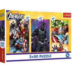 Puzzle - 3x80 - Days full of action - Disney Marvel The Avengers Trefl 34883