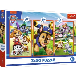 Puzzle - 3x80 - Dog Pack Paw Patrol Trefl 34886