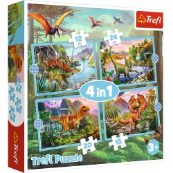 Puzzle – 4-in-1 – Extraordinary Dinosaurs – Trefl 34609