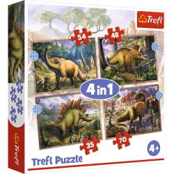 Puzzle - 4in1 - Interesting dinosaurs / Trefl 34383