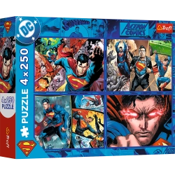 Puzzle - 4x250 - Superman's Courage - Warner Superman Trefl 13340